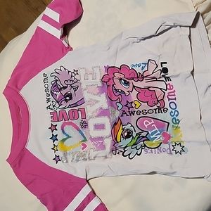 Girl's Pink & white 3/4 length sleeves